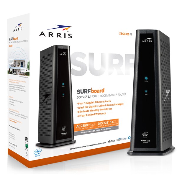 Arris SURFboard SBG8300 DOCSIS 3.1 Gigabit Cable Modem & Wi-Fi Router 1000656